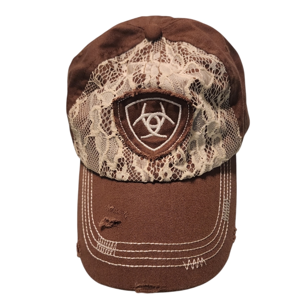 Ariat Ladies Brown and Lace with Embroidered Logo-OSFA